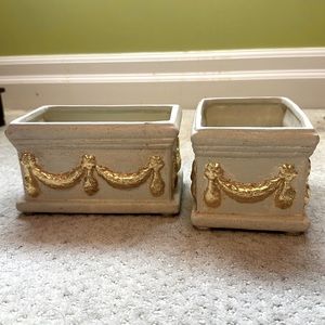 Beautiful Gold Foil Ceramic Planters